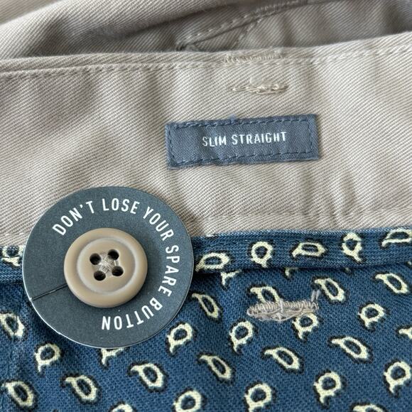 Bonobos Mems Pants 38x33 Beige Stretch Washed Chinos Khaki Preppy Slim Straight - Picture 7 of 13